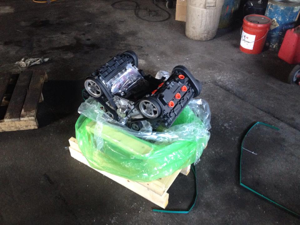 New engine on pallet
